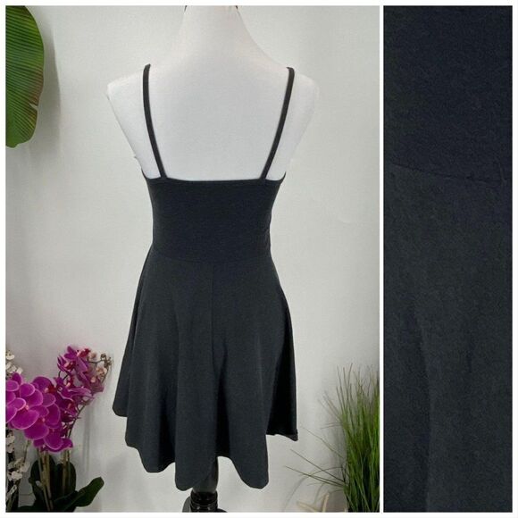 Divided Grey Strappy Sun Dress Fit & Flare Gray Knit Small - Picture 2 of 5